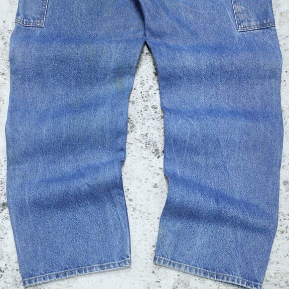 Vintage Carhartt B73 DST Faded Blue Jeans Denim Double Knee Carpenter Pant 33x31 - Picture 15 of 16